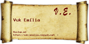 Vuk Emília névjegykártya